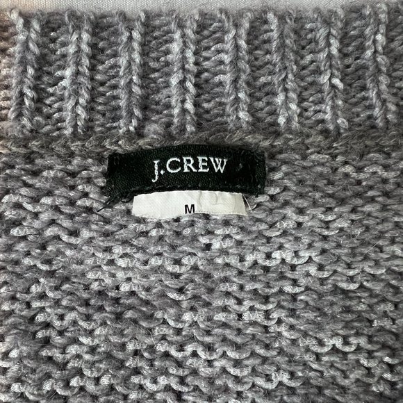 J. Crew Women's Gray Knit Cardigan Sweater Button Up‎ 3/4 Long Sleeve Sz M - Picture 4 of 6